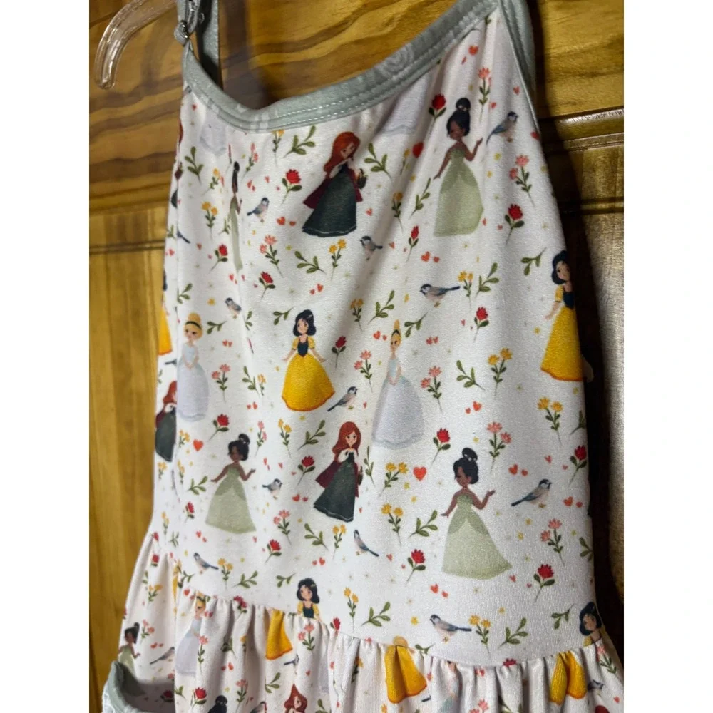 Daffodil Kids Princess Print Dress and Rainbow Shorts Set Sage Green 8Y
